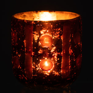 J-Line photophore Coconut Cylindrique - verre - brun