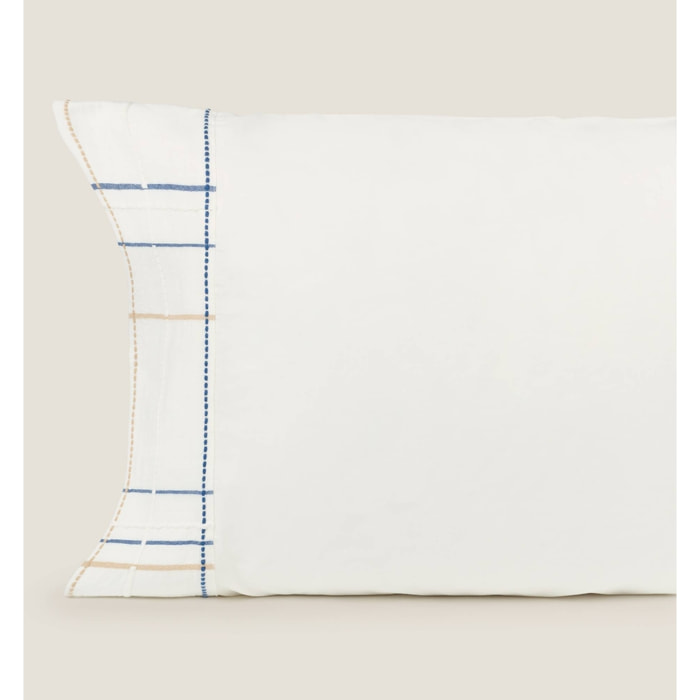 Funda almohada líneas Sole color blanco