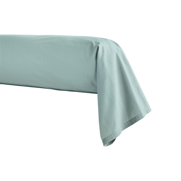 Taie de traversin unie en percale de coton, PREMIÈRE, Bleu Archipel