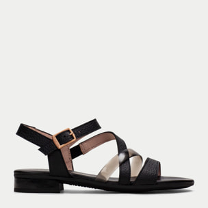Sandalia Plana Lena Negro 2,5 cm