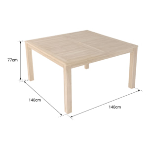 Table carrée 140cm en teck JAVA