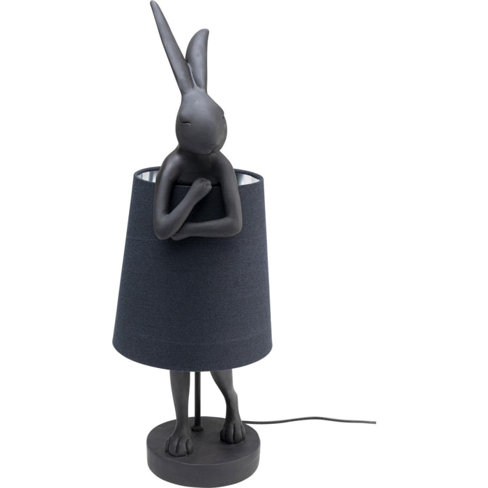 Lampe Animal lapin noire 68cm argenté Kare Design