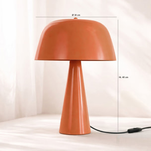 Lampe en métal mat orange KALYSTA