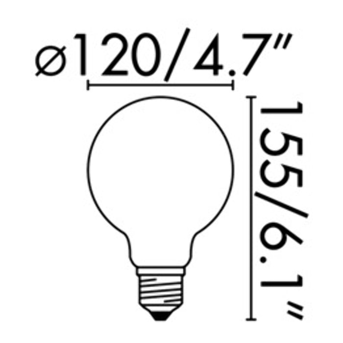 Bombilla G120 E27 LED 19W 2700K dimmable