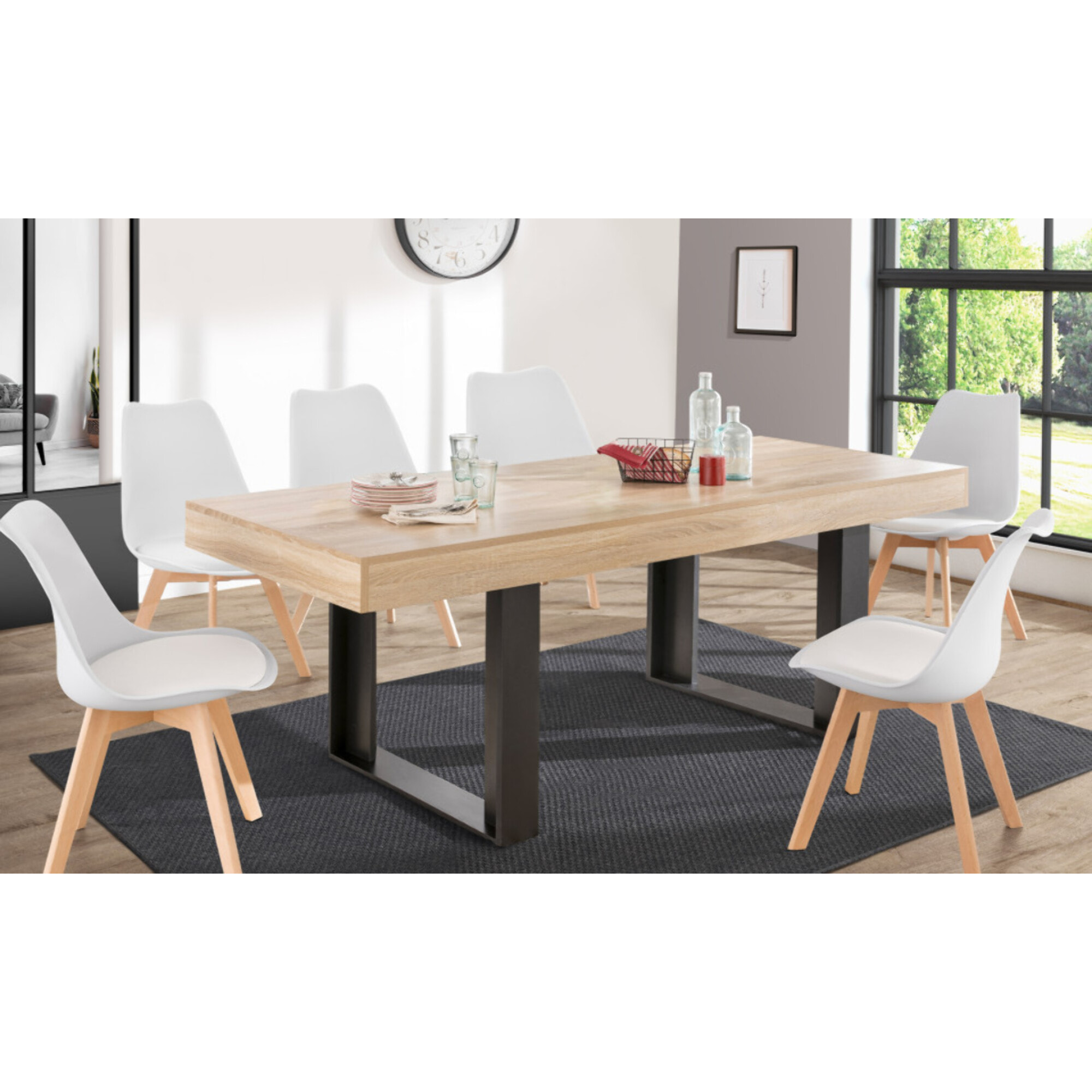 Table repas Brixton - Bois - Noir