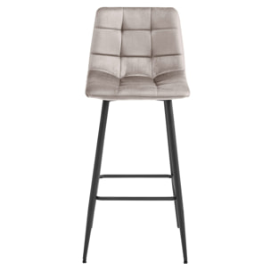 Set di 2 sgabelli da bar Arceto in velluto beige e metallo
