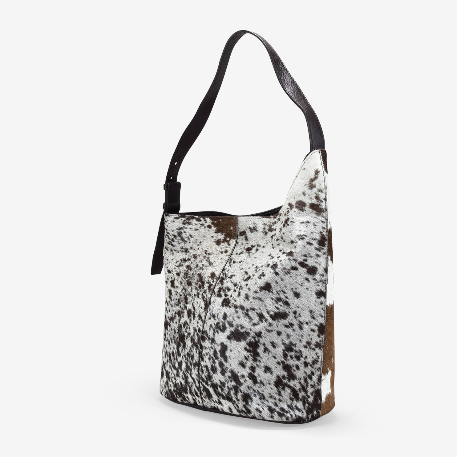 Bolso de hombro de piel con pelo efecto vaca