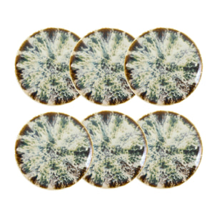 Lot de 6 assiettes à dessert abstraites en porcelaine 20cm MAKA