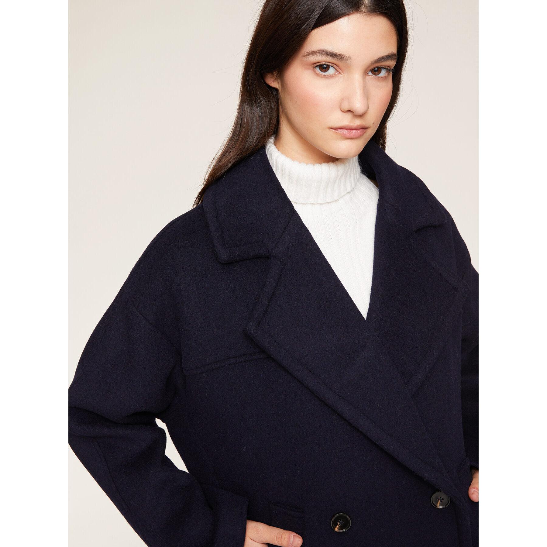 Motivi - Cappotto corto modello caban misto lana - Blu