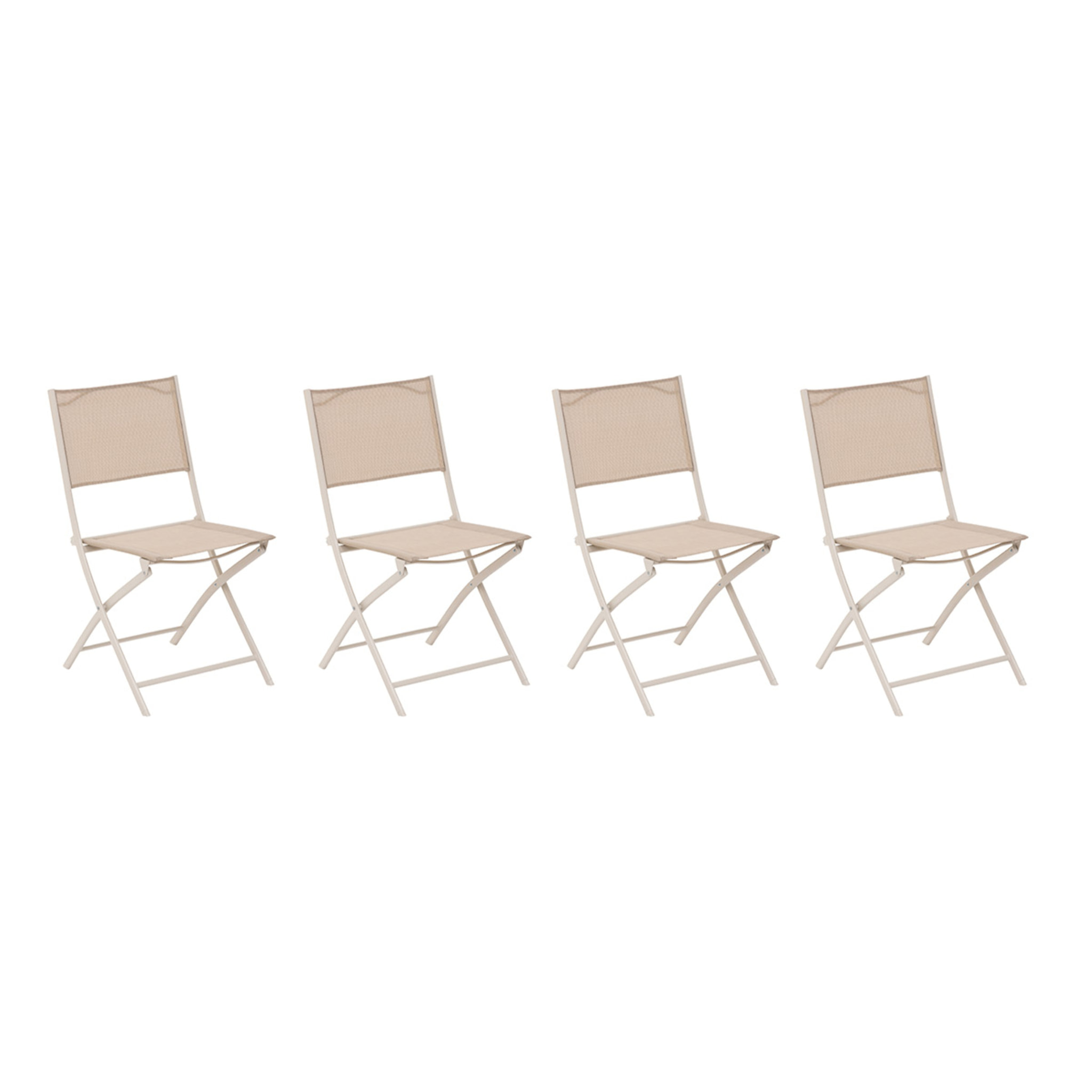 Lot de 4 chaises de jardin pliantes "Modula" lin et argile