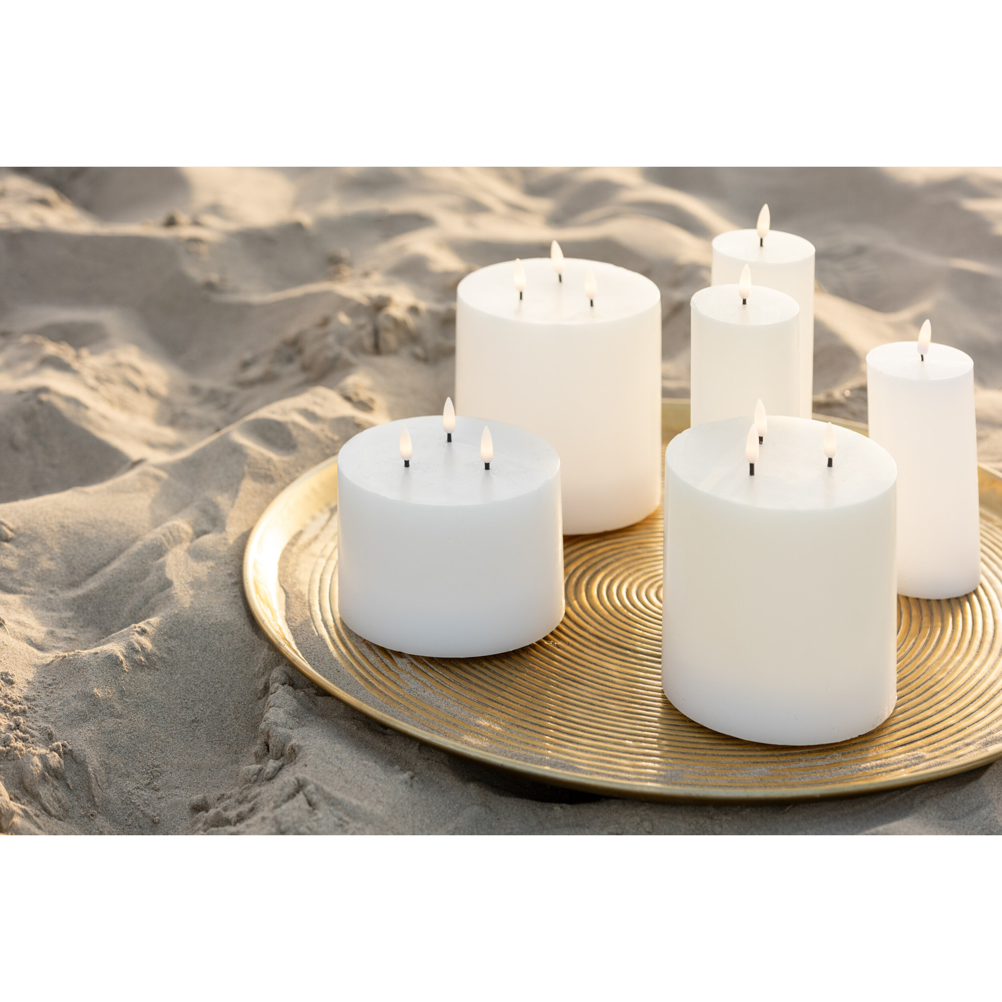 J-Line bougie 3 Flames - blanc - medium - LED