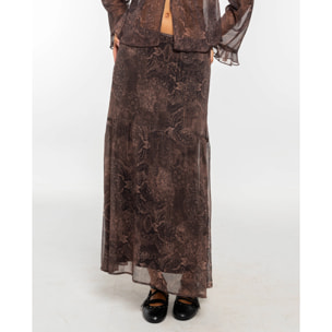 Falda larga estampada.