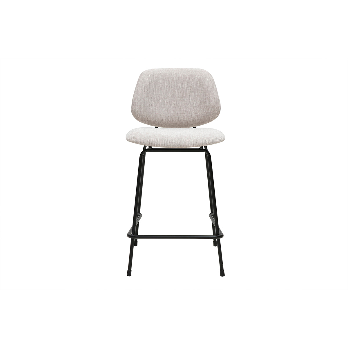 Tabourets de bar en tissu effet velours texturé beige et métal H66.5 cm BARNET (lot de 2)