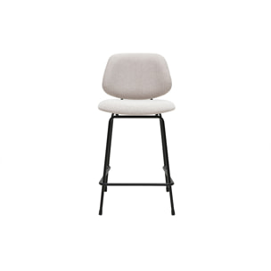 Tabourets de bar en tissu effet velours texturé beige et métal H66.5 cm BARNET (lot de 2)