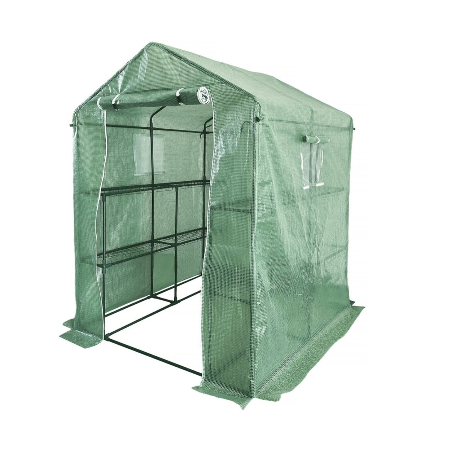 Serre tomates de jardin avec étagères "Lys" - 2.04 m² - 130g - Vert