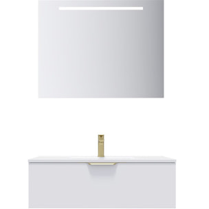 Ensemble vasque intégrée 1 tiroir + miroir - VENICE