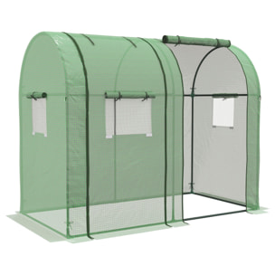 Invernadero de Jardín Invernadero Resistente con 4 Ventanas 2 Puertas con Cremallera Anti-UV para Cultivo de Plantas en Terraza Patio 185x94x150 cm Verde