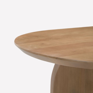 Table ovale en bois de manguier massif marron clair 6 places - Alix