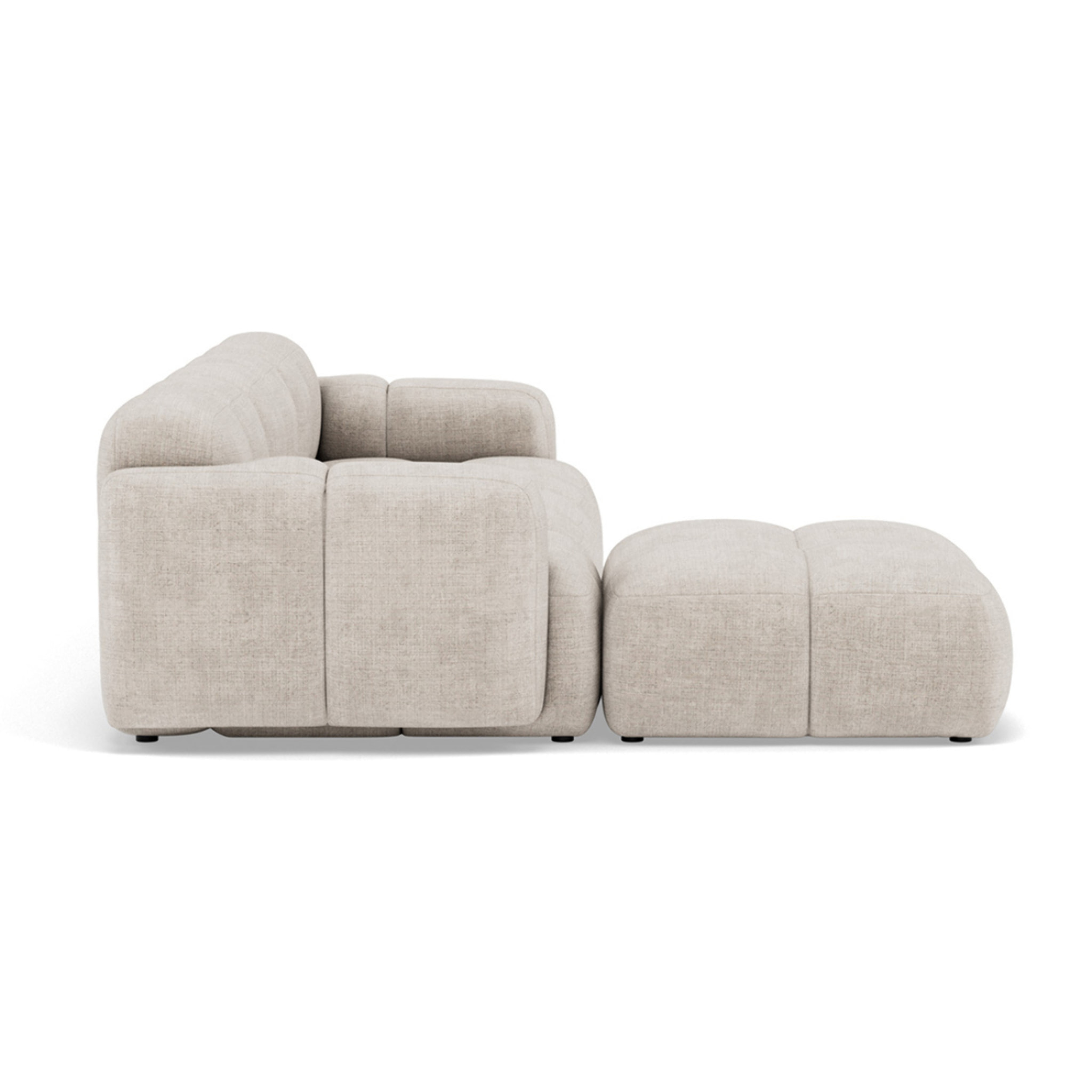 Grace - canapé modulable d'angle réversible 4 places en velours texturé - Beige