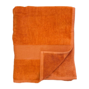 Serviette de bain éponge velours Classy Orange 90x180 500g/m²