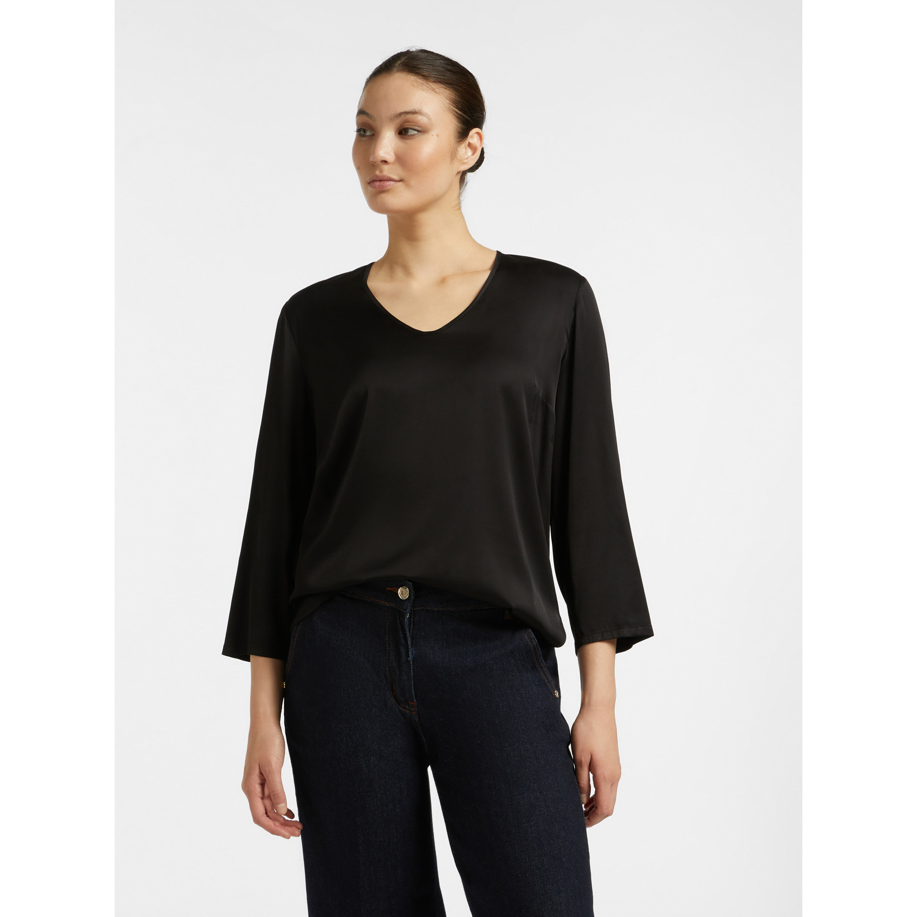 Elena Mirò - Blusa de raso - Negro