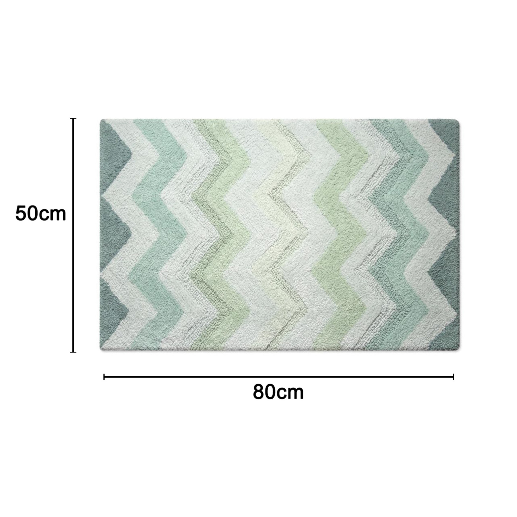 Tappeto Bagno Super Assorbente E Antiscivolo Fantasia Zig Zag Modello Corner Bosco