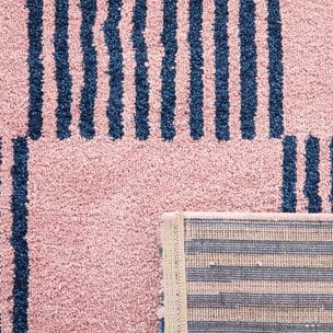 GROOVY - Tapis rétro coloré style seventies - Confortable et moelleux - Bleu