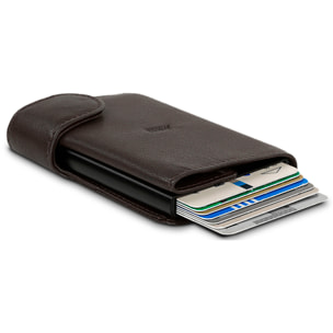 Cartera Tarjetero Hombre Billetera Piel Fina, Cómoda Y Ligera Para Tarjetas De Crédito. Carcasa Metálica Con Capacidad Para 7 Tarjetas Fundas Capa Protección Rfid