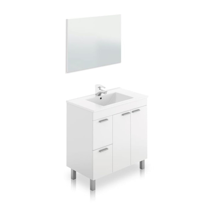 Mueble de baño con espejo Liz Blanco Brillo