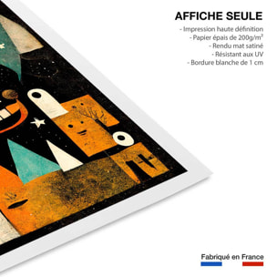 Affiche enfant ville des monstres  Affiche seule