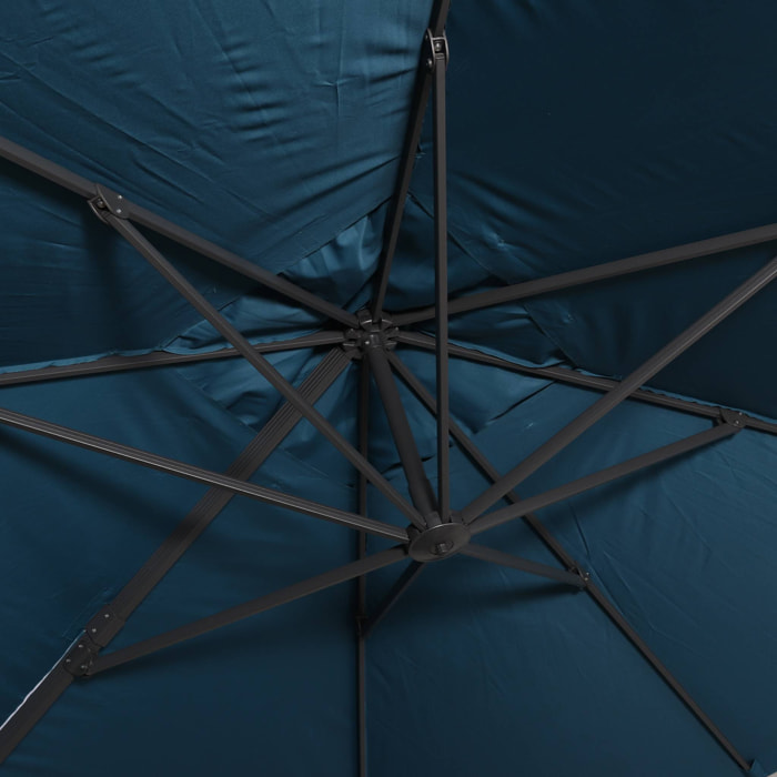 Parasol déporté rectangulaire 3x4m + dalles à lester 50x50cm WIMEREUX + DALLES