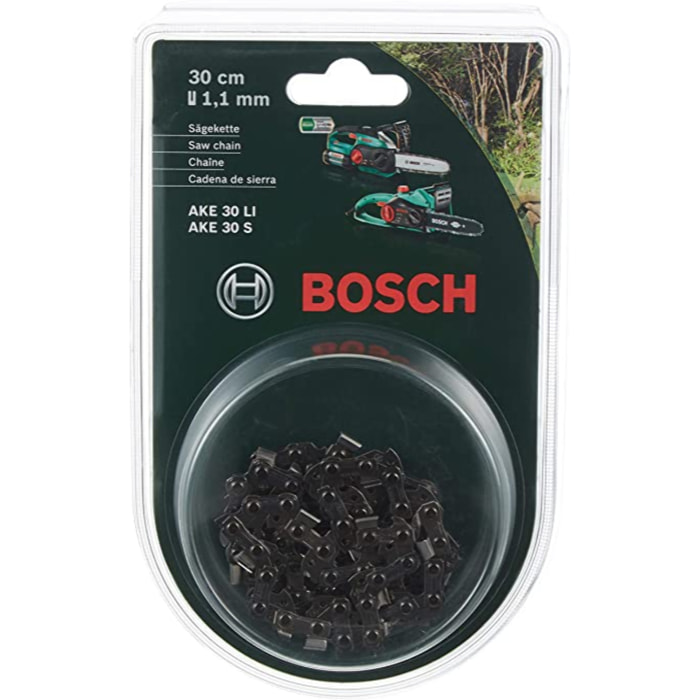 BOSCH Cadena de 30 cm para AKE 30 con llave y AKE 30 LI (1,1 mm) - F016800256
