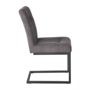 Chaise en velours avec piètement en métal noir - 2 coloris - ATELIER