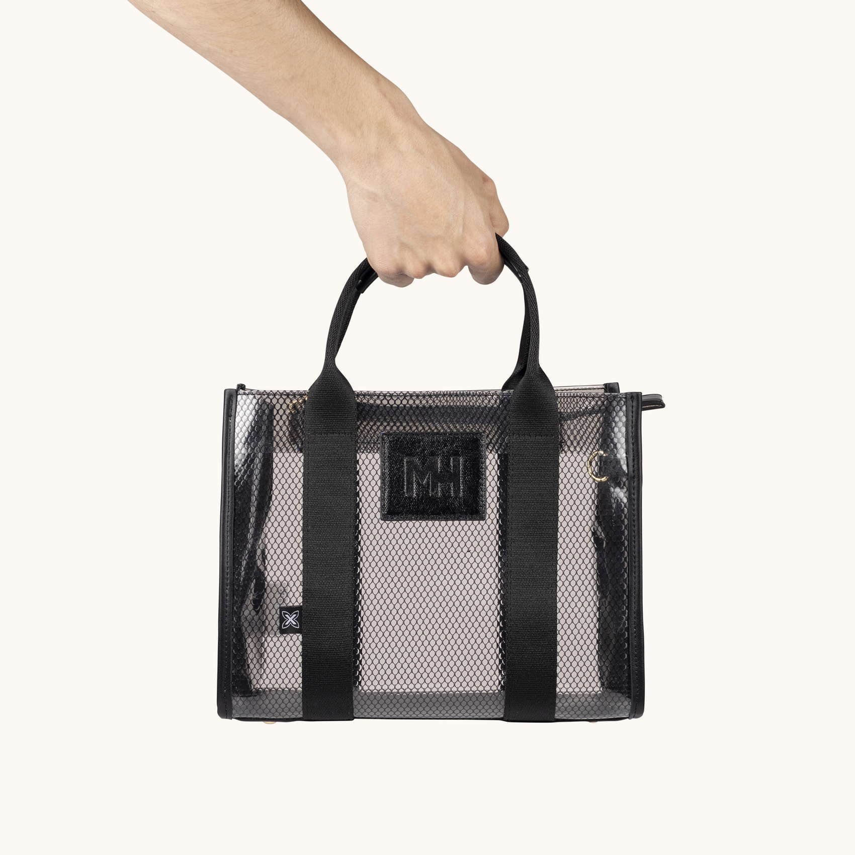 Bolso Transparente con Bandolera Estampada JADE CROSSBODY SHOPPER BLACK