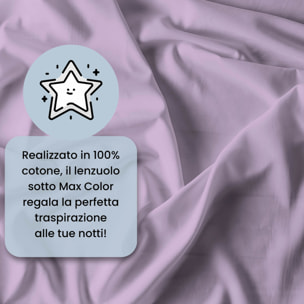 LENZUOLO SOTTO CON ANGOLI MAX COLOR, 100% COTONE MADE IN ITALY - MATRIMONIALE MAXI