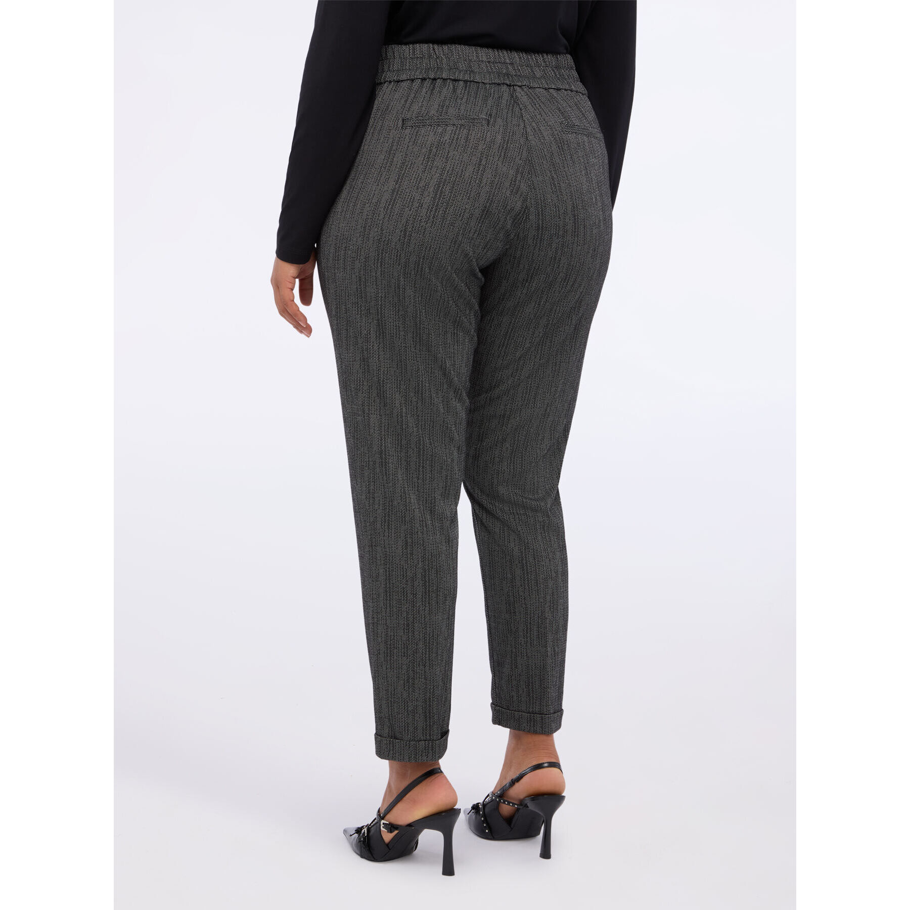 Fiorella Rubino - Pantalones Carrot en Punto Milano - Gris