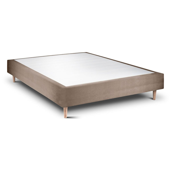 Sommier Tapissier Velours Ep20 - pieds bois