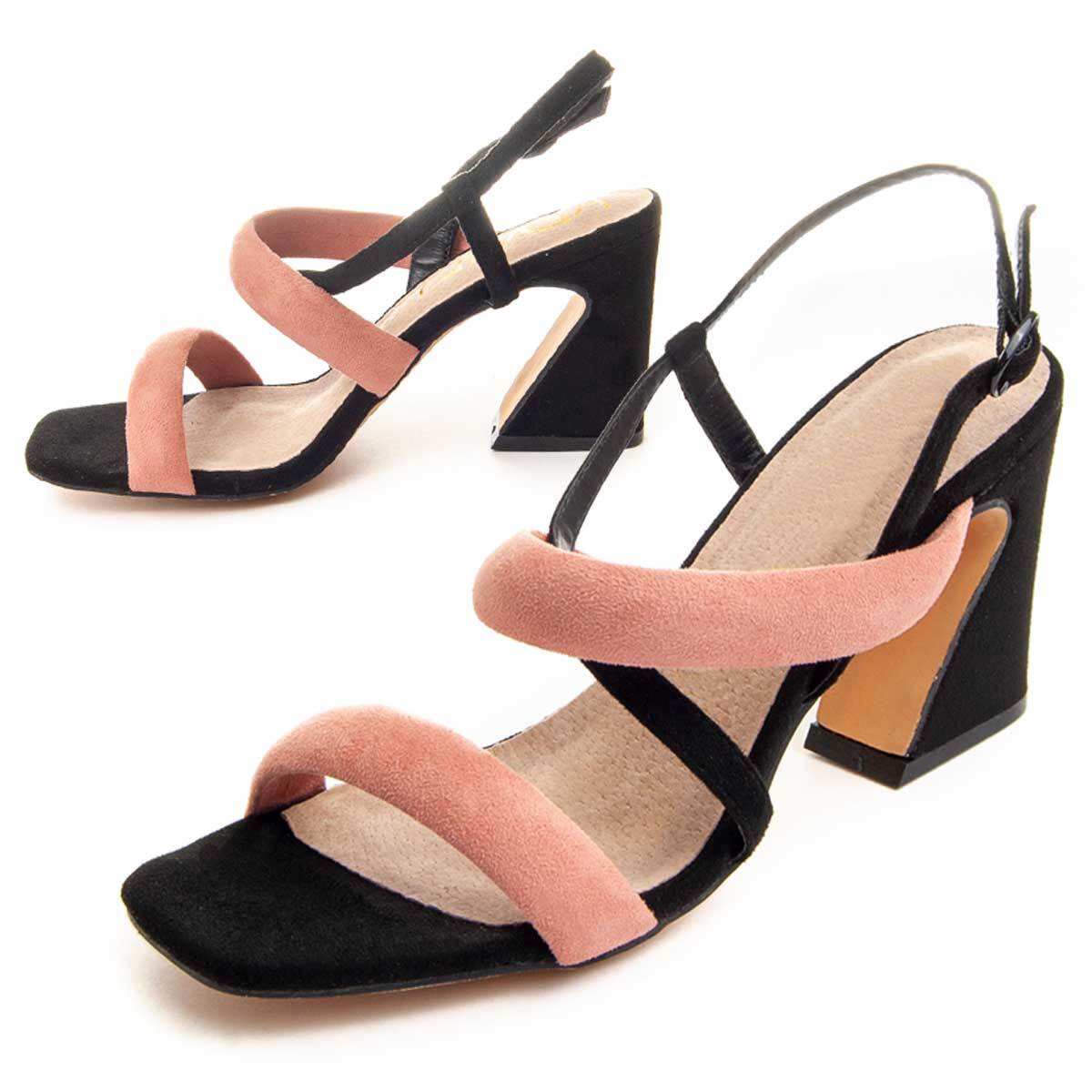 Sandalias De Tacón - Negro - Altura: 8 cm