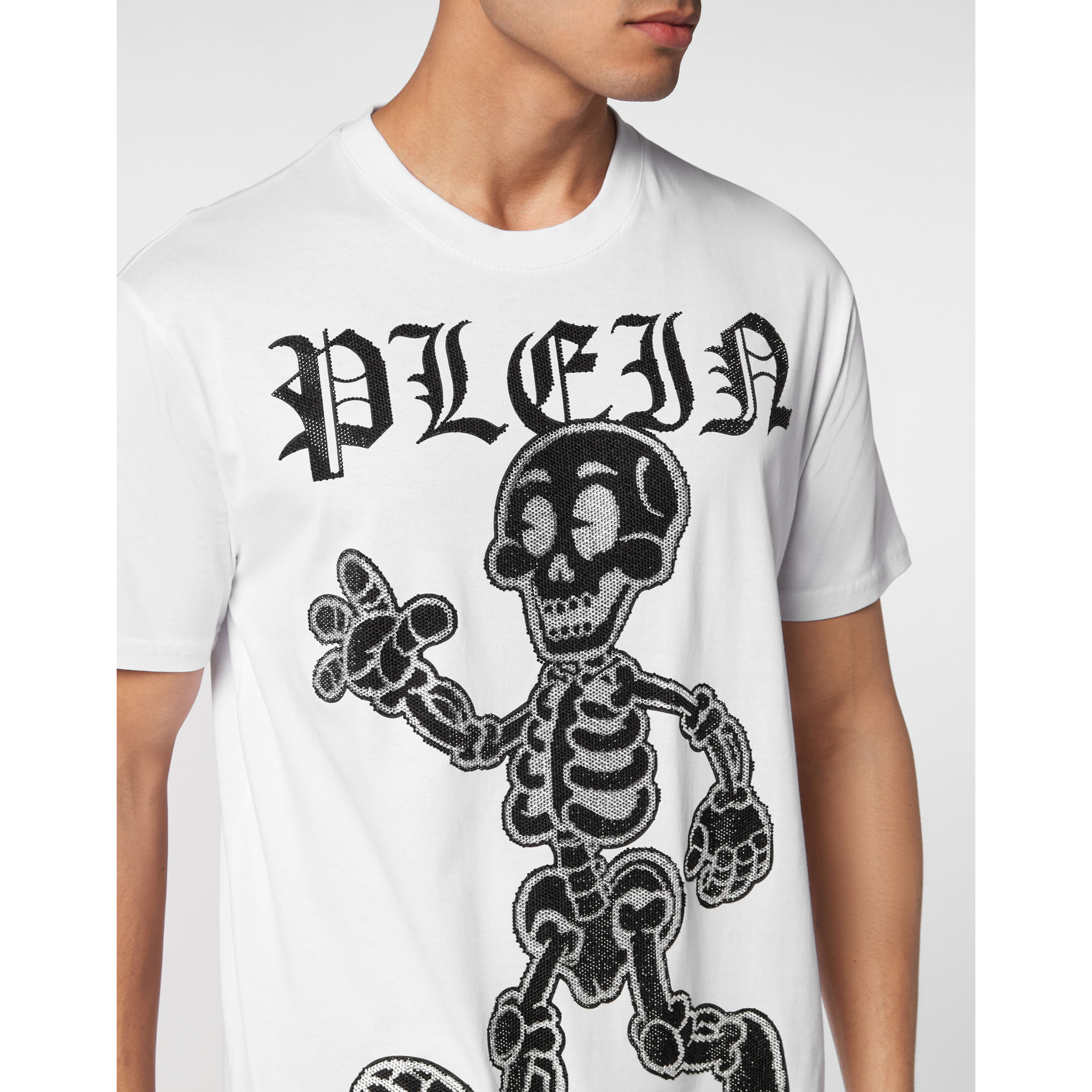 PHILIPP PLEIN T-Shirt Round Neck SKELETON