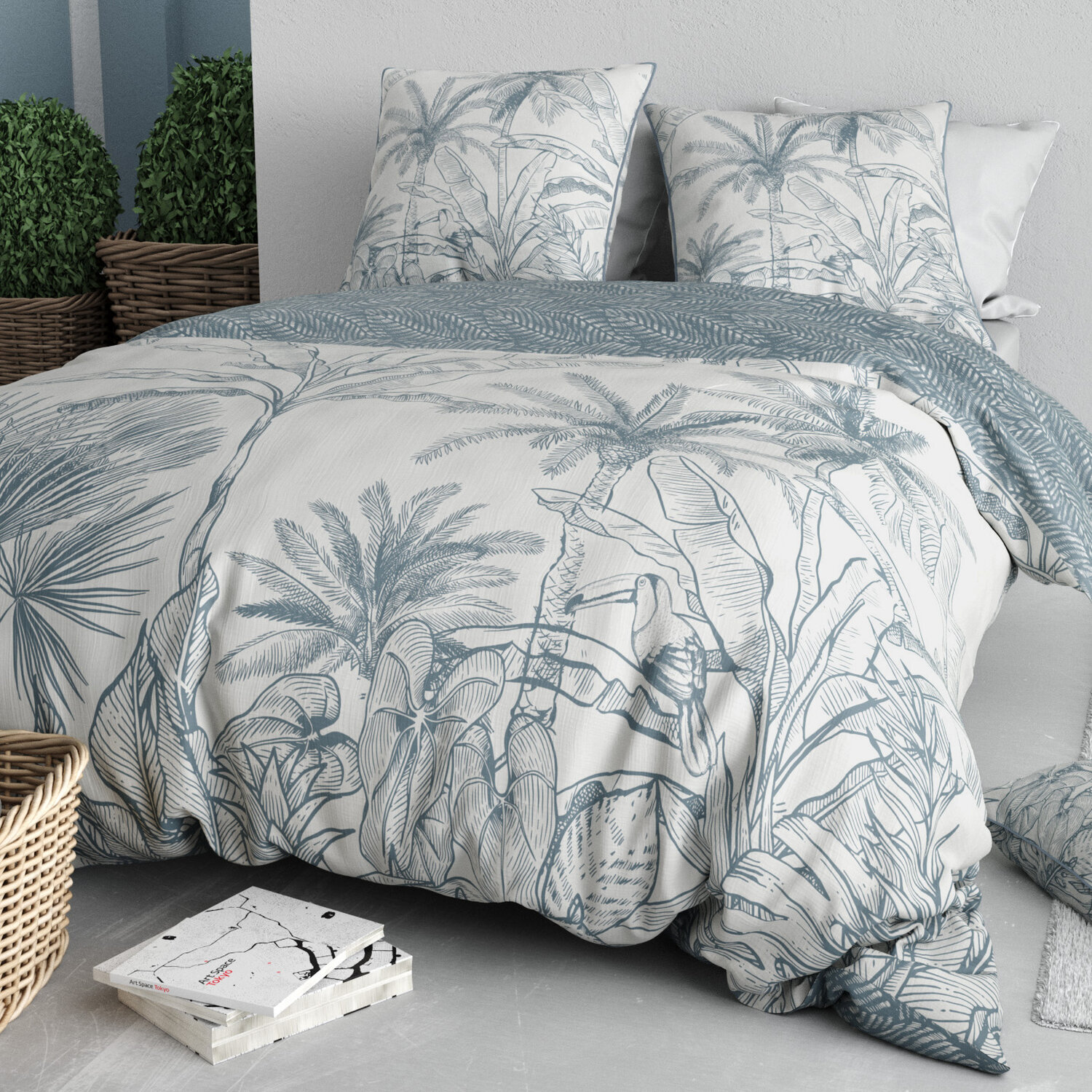 Parure housse de couette 3pcs 100% coton 57 fils sierra