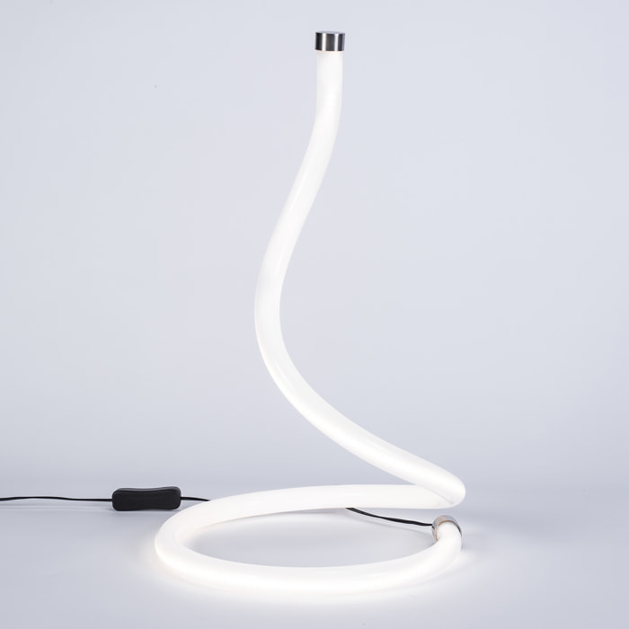 Forlight Sobremesa Rolly LED 12W Blanco Neutro - 4000K Níquel Satinado para Interior de Mesa en Oficina, Dormitorio, Comedor