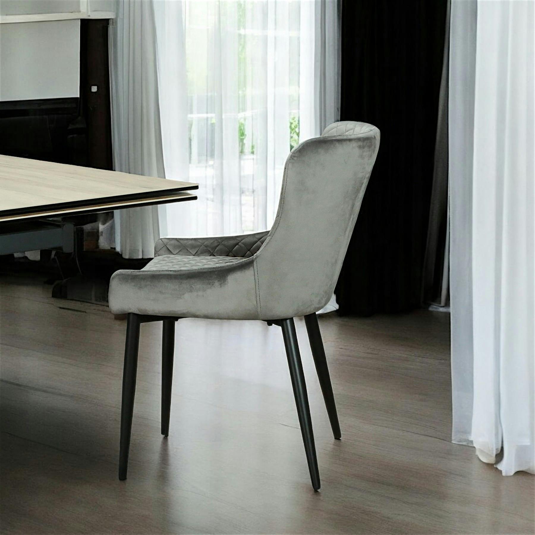 Chaise en velours gris (lot de 2) ARLINGTON