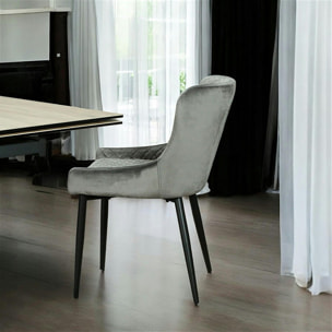 Chaise en velours gris (lot de 2) ARLINGTON