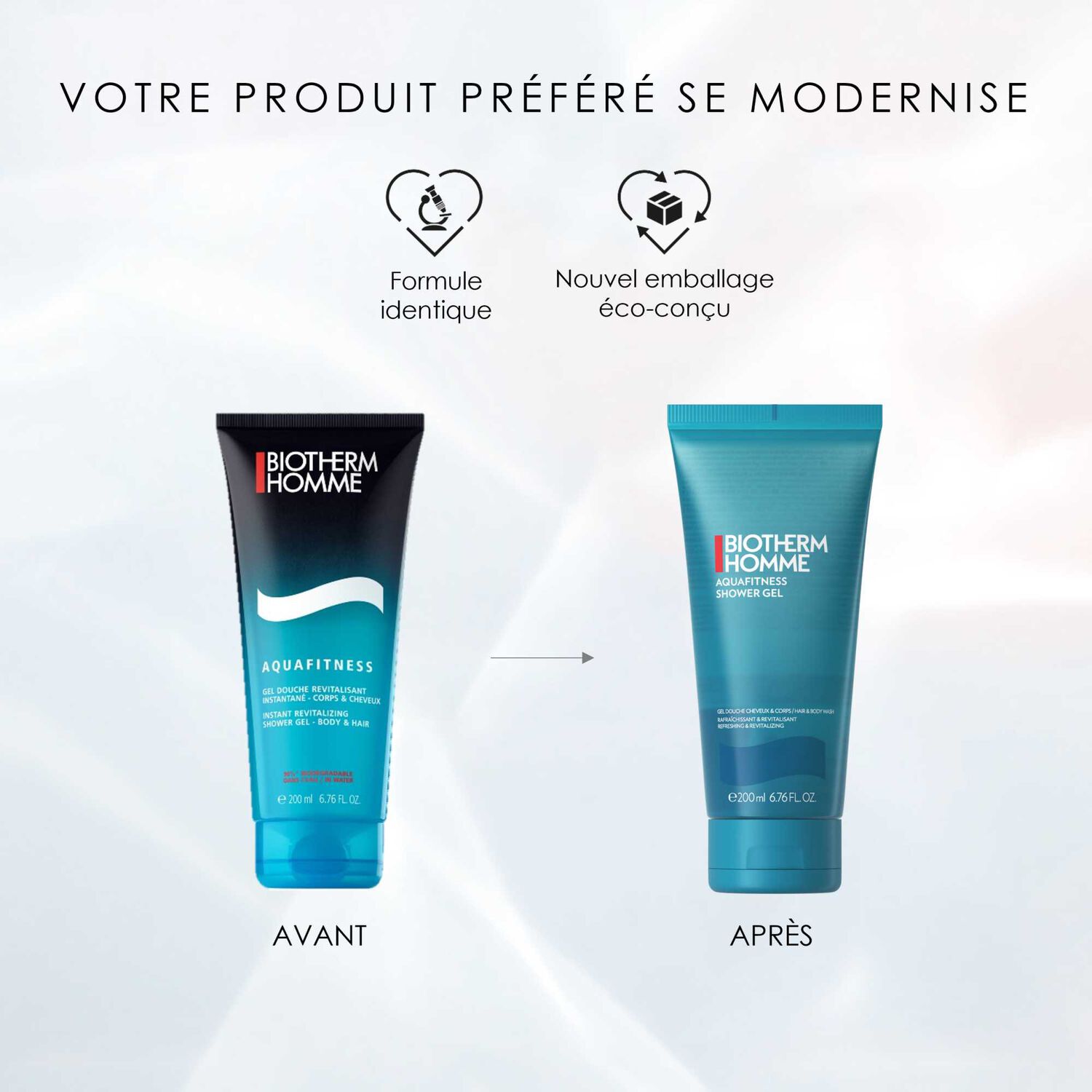 Aquafitness - Gel Douche pour Homme Corps et Cheveux 200 ml