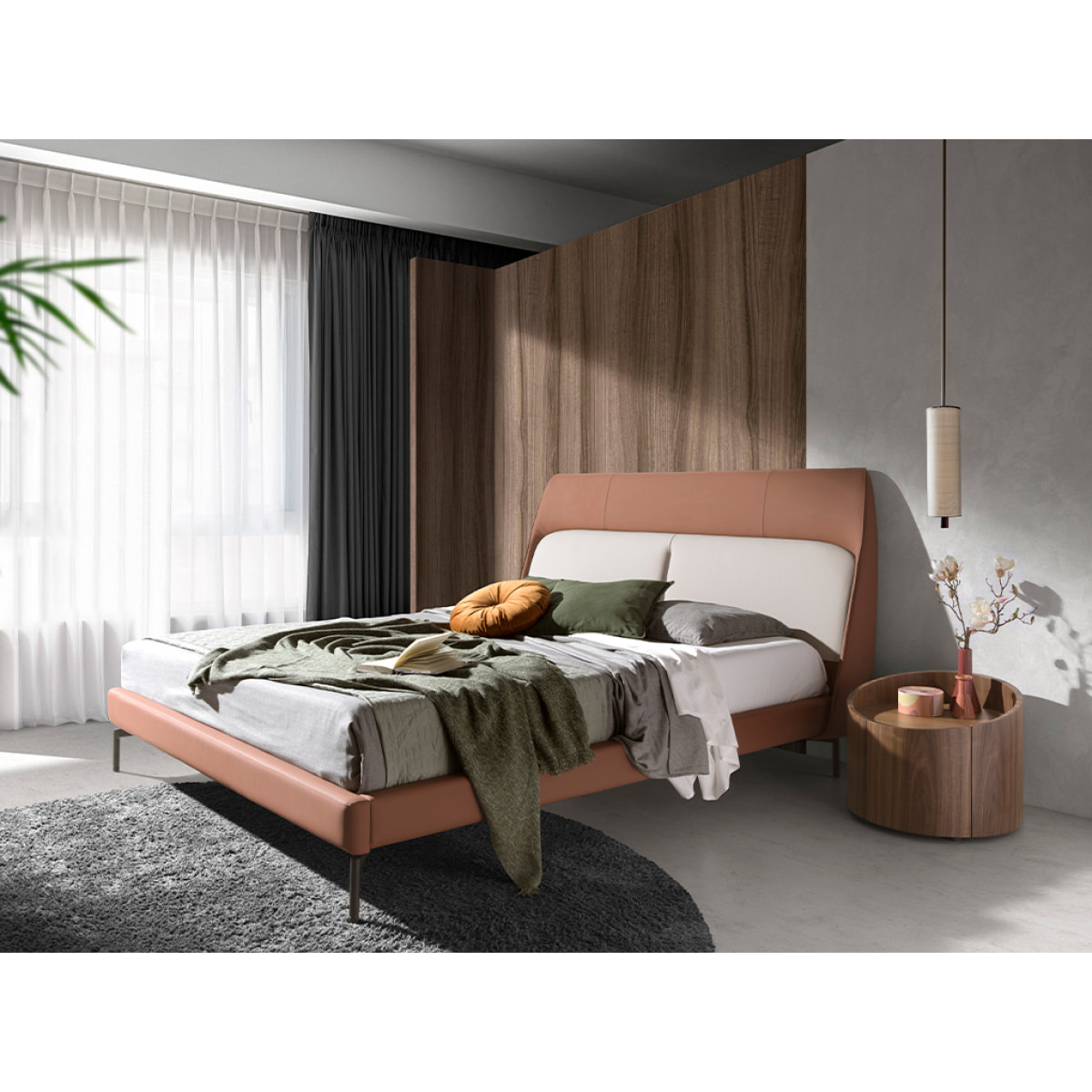 Mesita de noche redonda 53x53x44cm