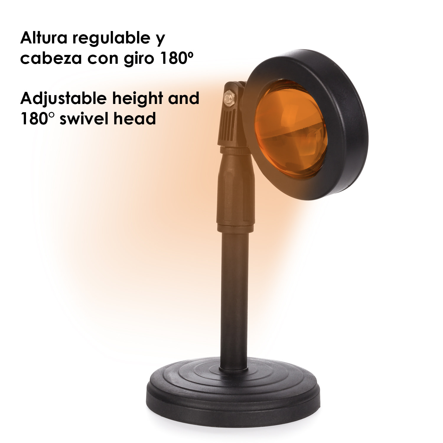 Sunset lamp: lampada LED effetto tramonto. Illuminazione ambientale per la casa e creativa per video e foto.