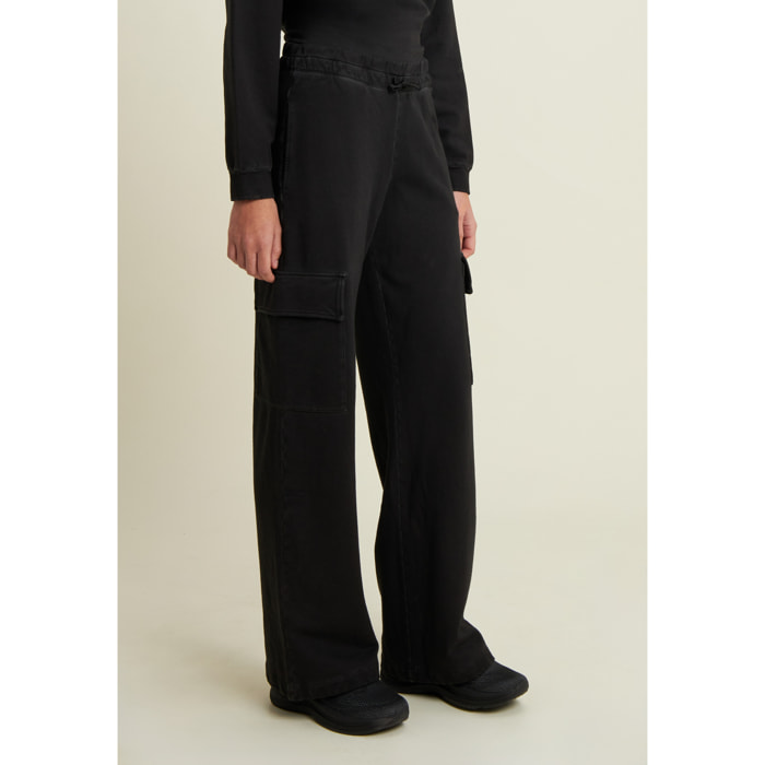 Pantaloni cargo wide leg tinta a freddo