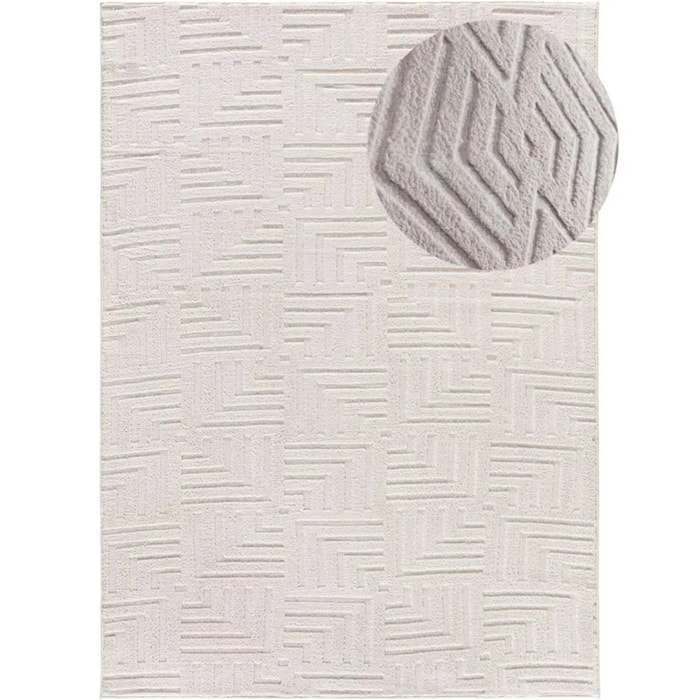 Alfombra lavable con relieve en color blanco Estilo, varias medidas disponibles