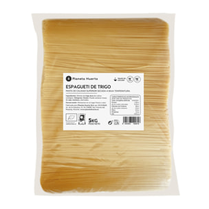PLANETA HUERTO | Espagueti de trigo ecológico 5 kg, pasta natural de sémola de trigo duro - Espagueti de Trigo Alto en proteínas y carbohidratos complejos, bajo en grasas saturadas