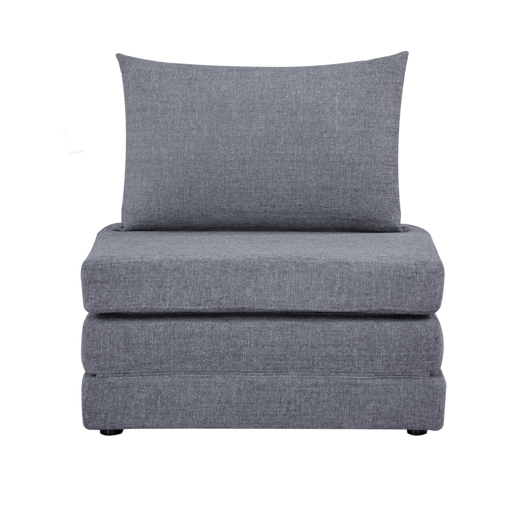 Chauffeuse matelas convertible gris tissu chenille 1 place Fold